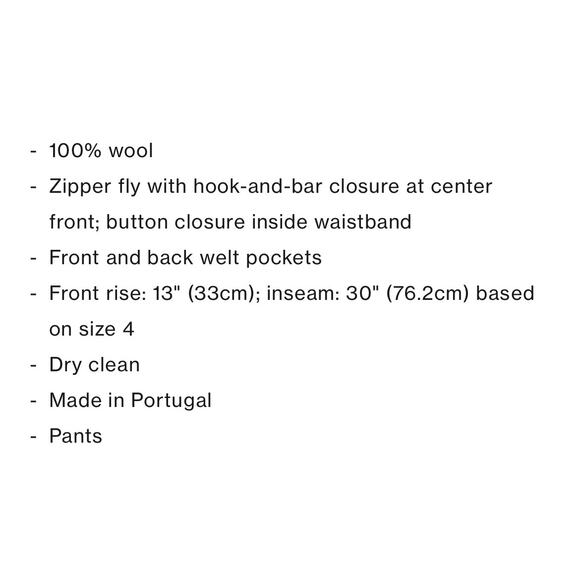 Tory Burch Double Faced Pleated Lined 100% Wool Pants Red Size 4 - Picture 12 of 13